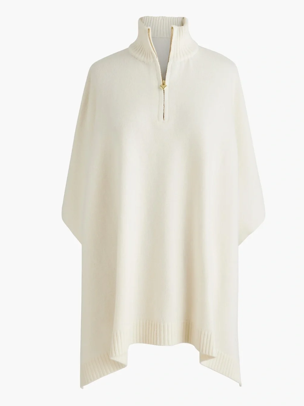 J crew ivory Heart quarter-zip poncho